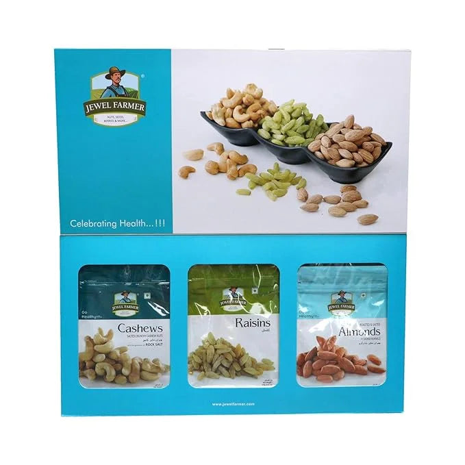 premium dry fruits gift pack – 3 in 1 combo box