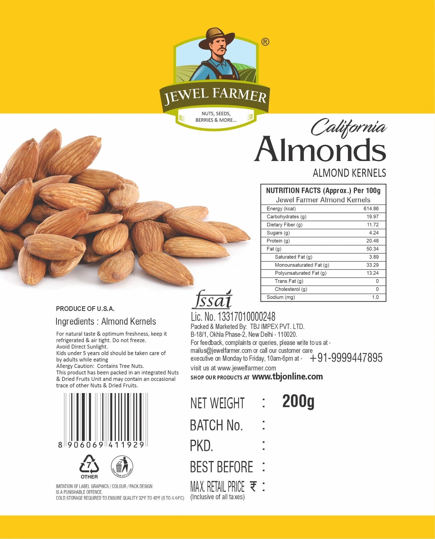california almonds (badam) - 200g