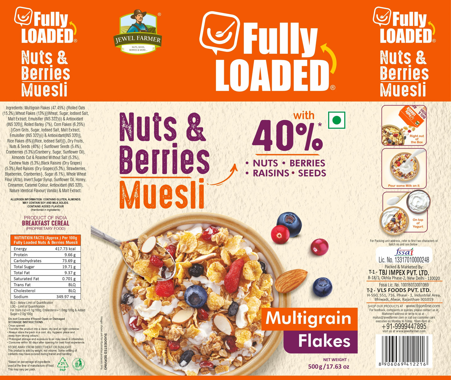 fully loaded nuts & berries muesli - 500g information