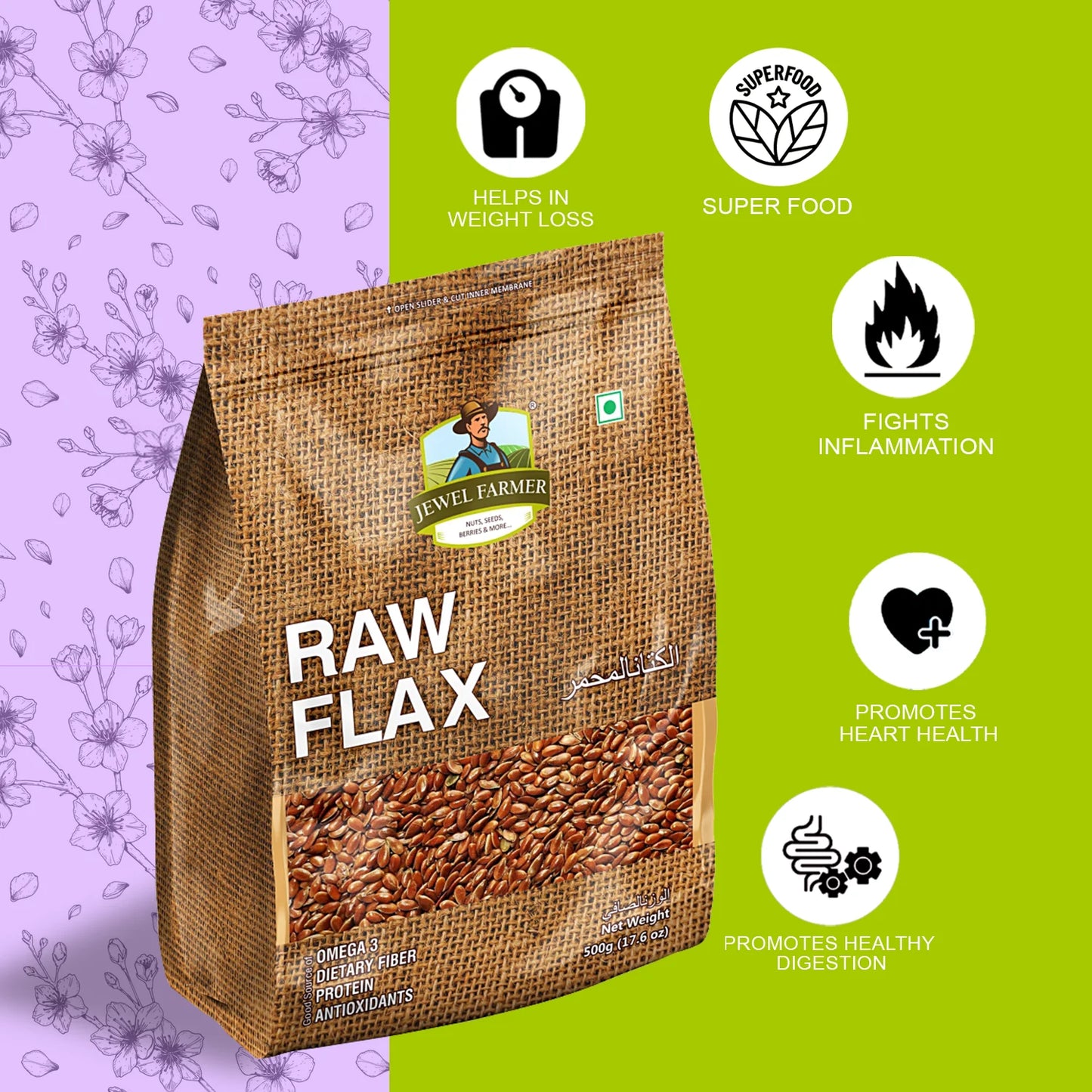 raw flax seeds - 500g