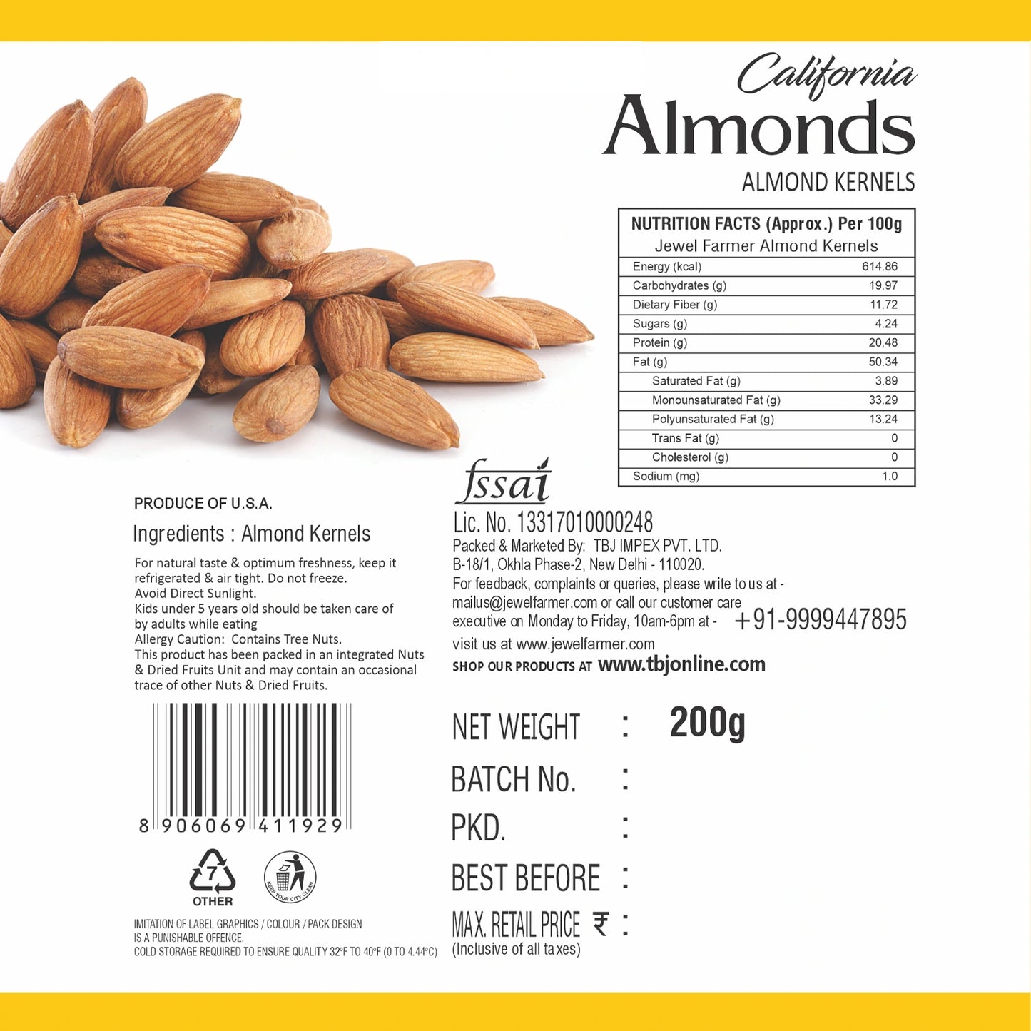 california almonds - 200g