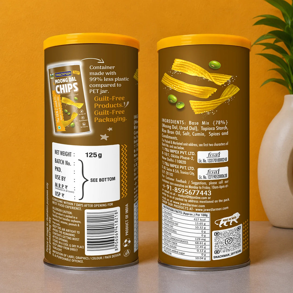 snackman moong dal chips - 125g