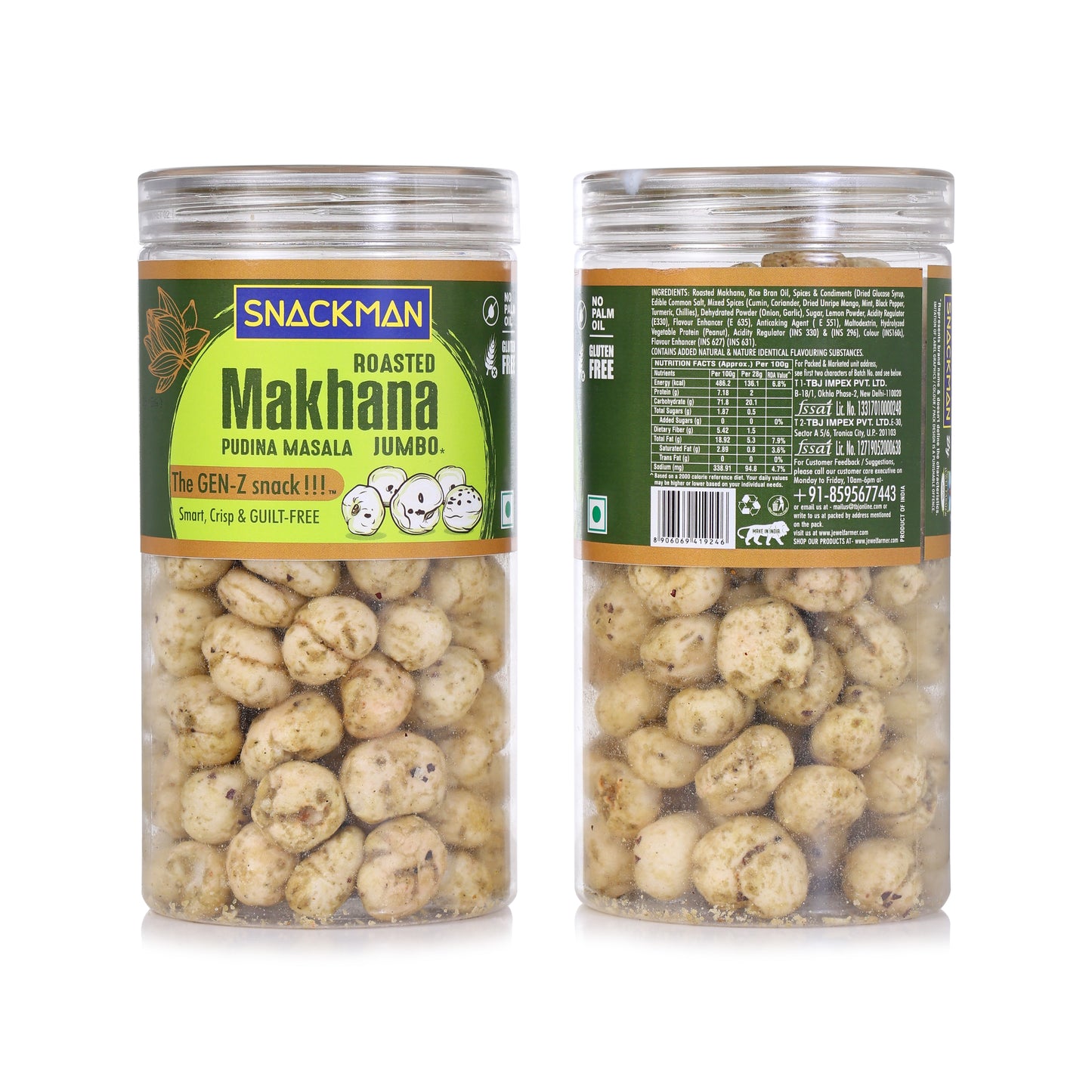 snackman roasted makhana (cream & onion) - 70g