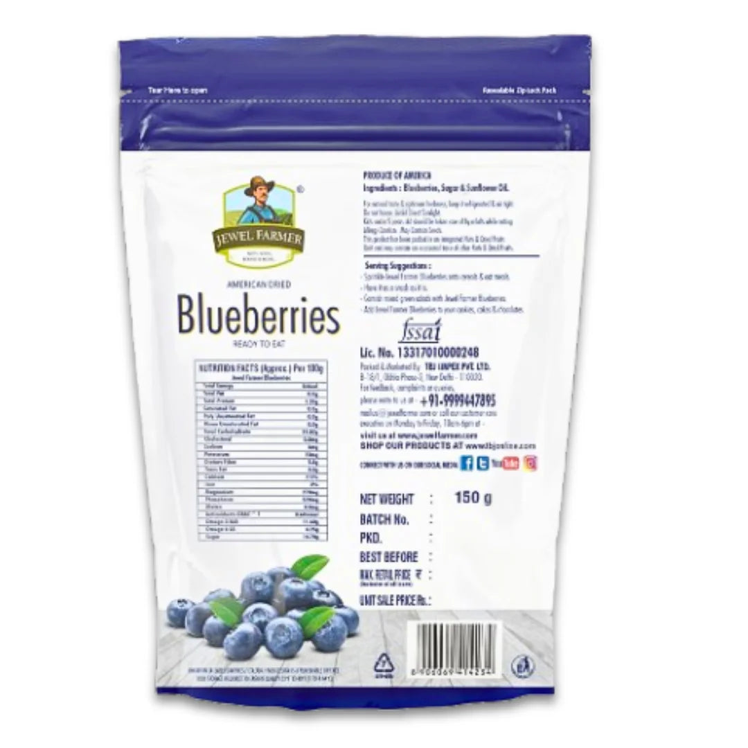 american dried blueberries - 150g