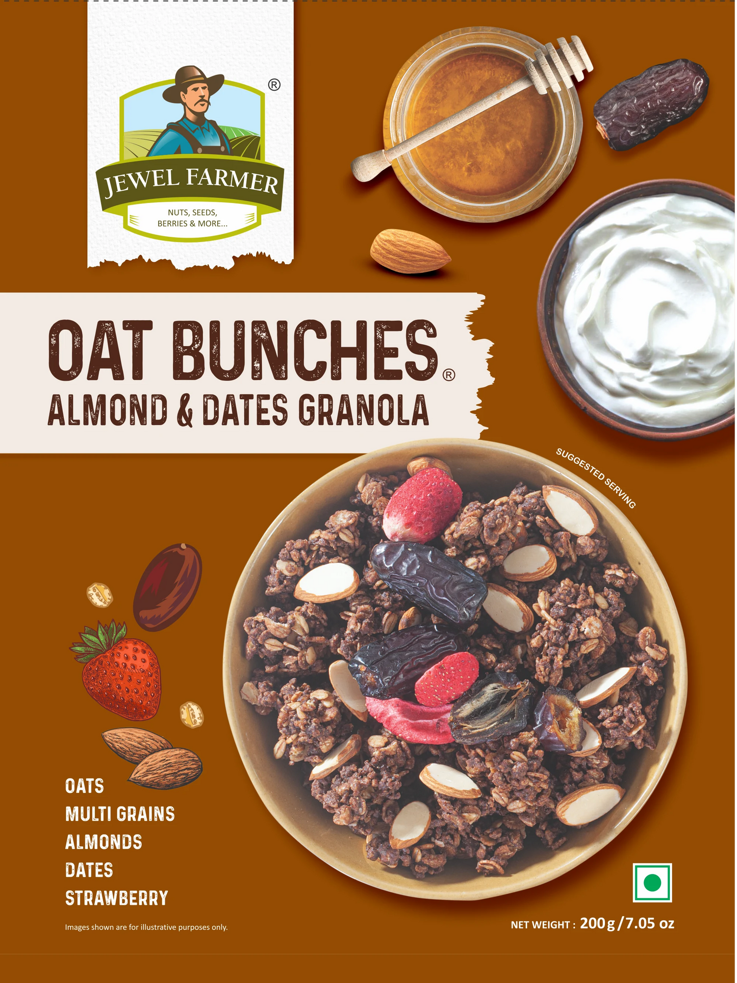 oat bunches almond & dates granola - 200g