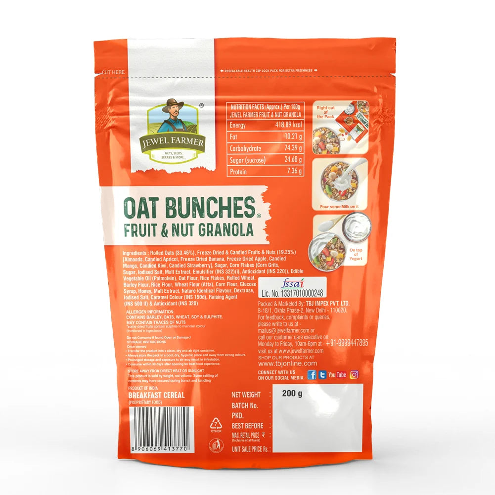oat bunches fruit & nut granola - 200g
