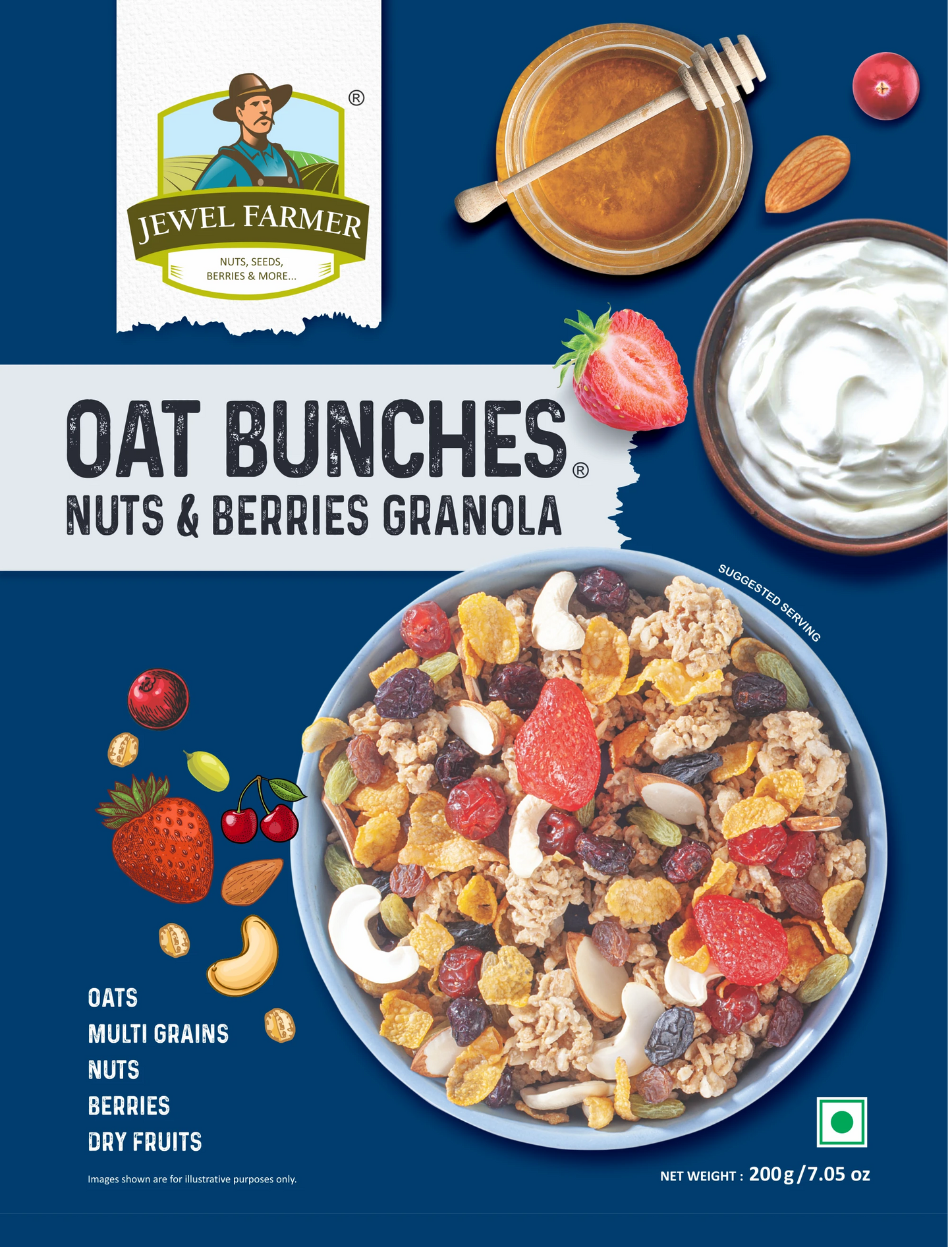 oat bunches nuts & berries granola - 200g