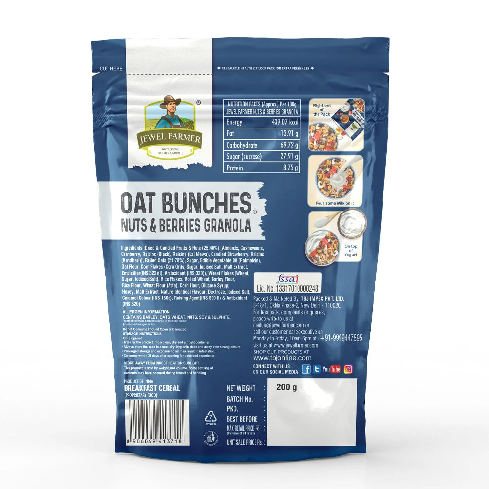 oat bunches nuts & berries granola - 200g