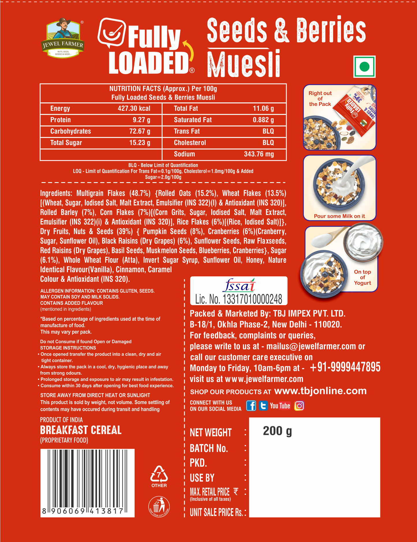 fully loaded seeds & berries muesli - 200g