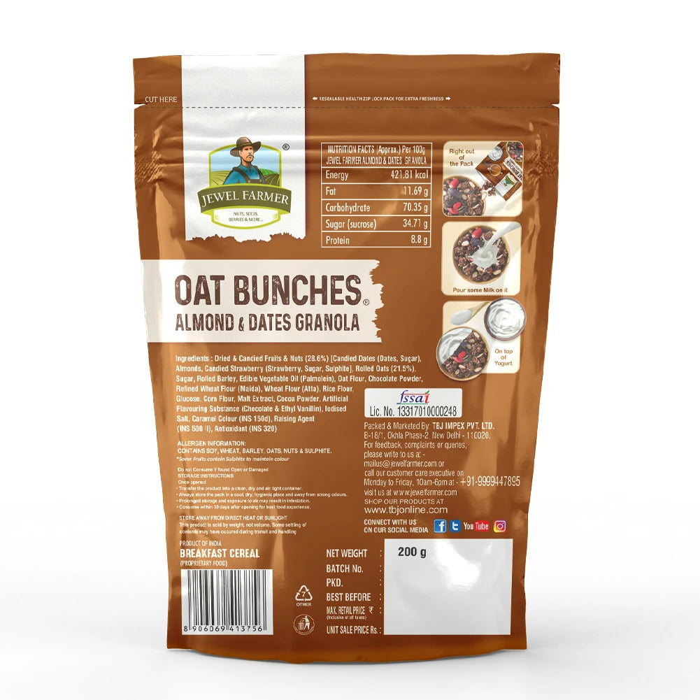 oat bunches almond & dates granola - 200g
