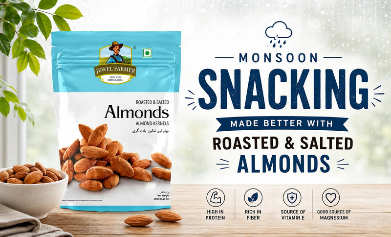 roasted almonds during monsoon