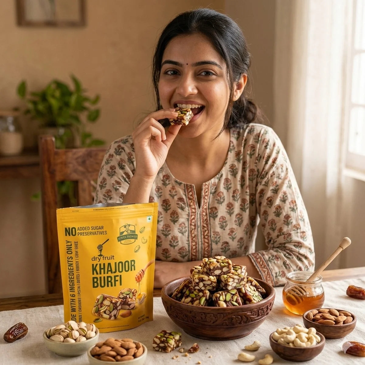 dry fruit khajoor burfi - 200g