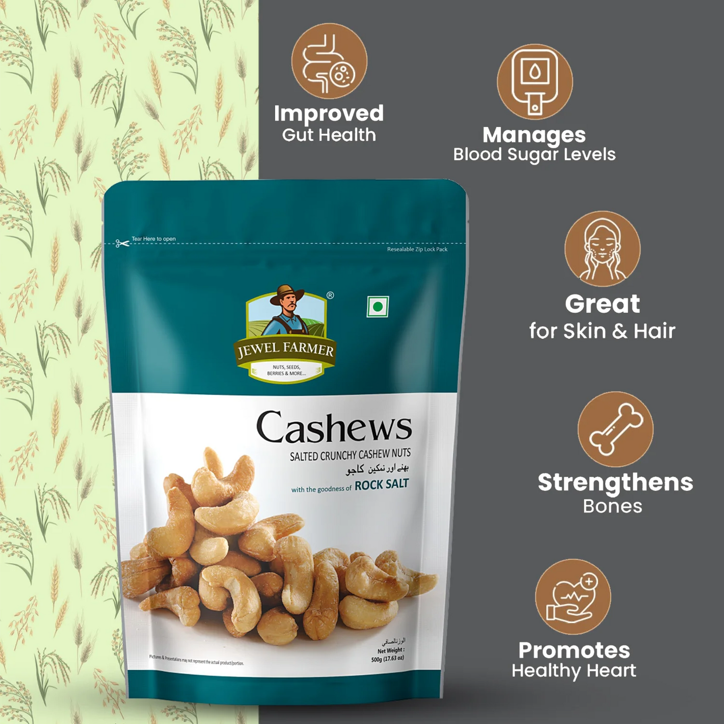 roasted & salted cashews - 500g