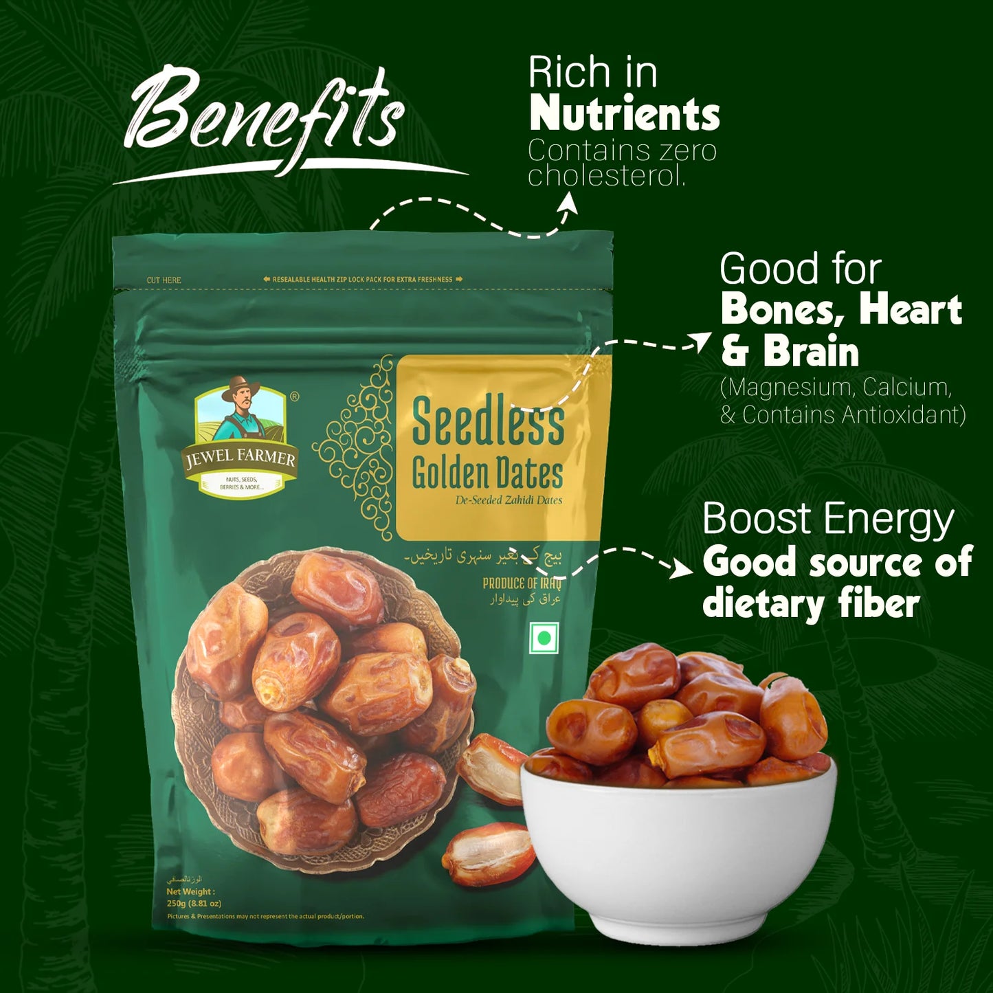 seedless golden dates - 500g