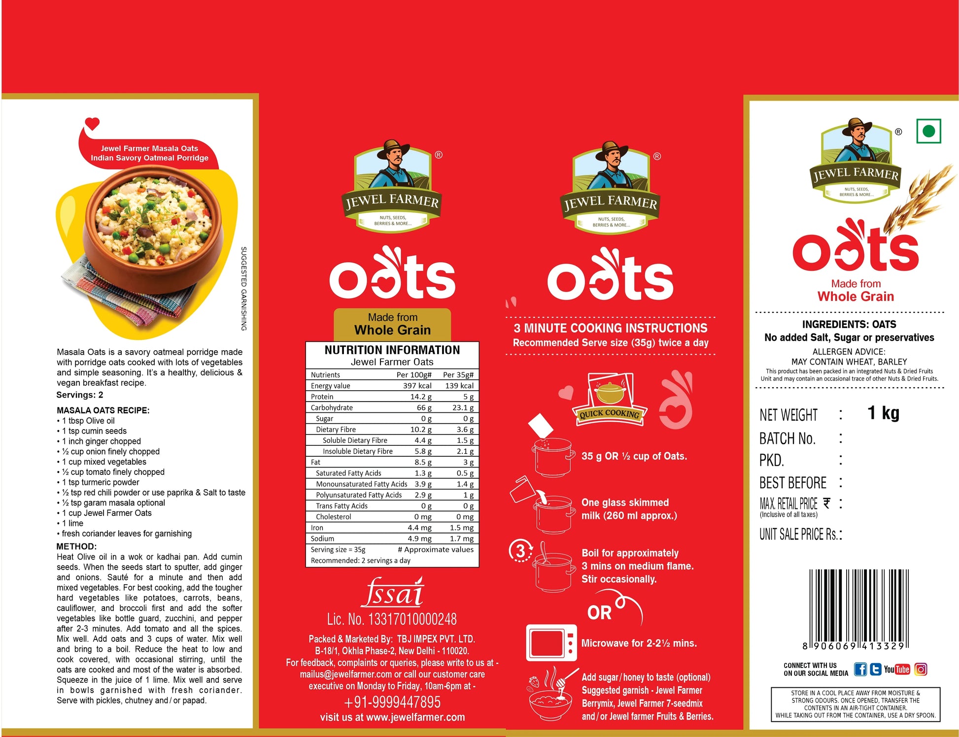 Jewel-farmer-Instant-oats-1kg-nutritional-facts