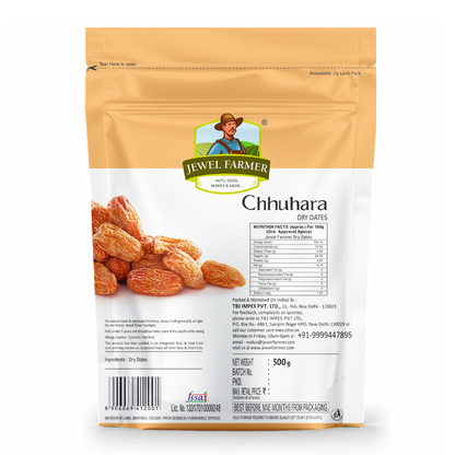 Jewel Farmer Chhuhara (dry dates) 500g product backside image