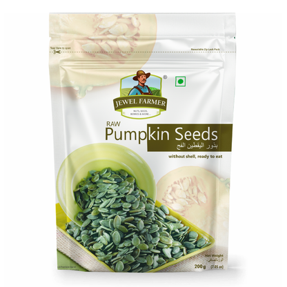 Package of Jewel Farmer raw pumpkin seeds 200g