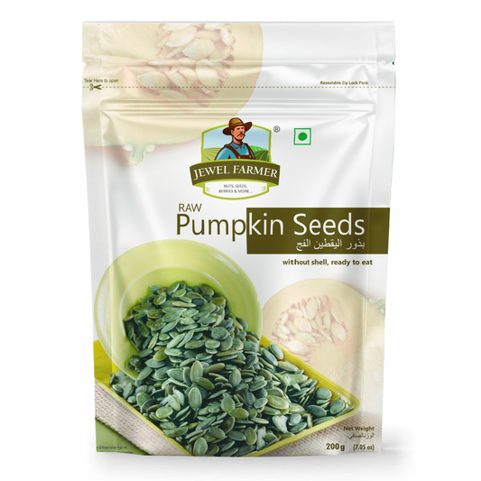 Package of Jewel Farmer raw pumpkin seeds 200g