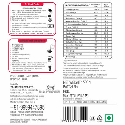 Jewel-farmer-Rolled-oats-500g-nutritional-facts