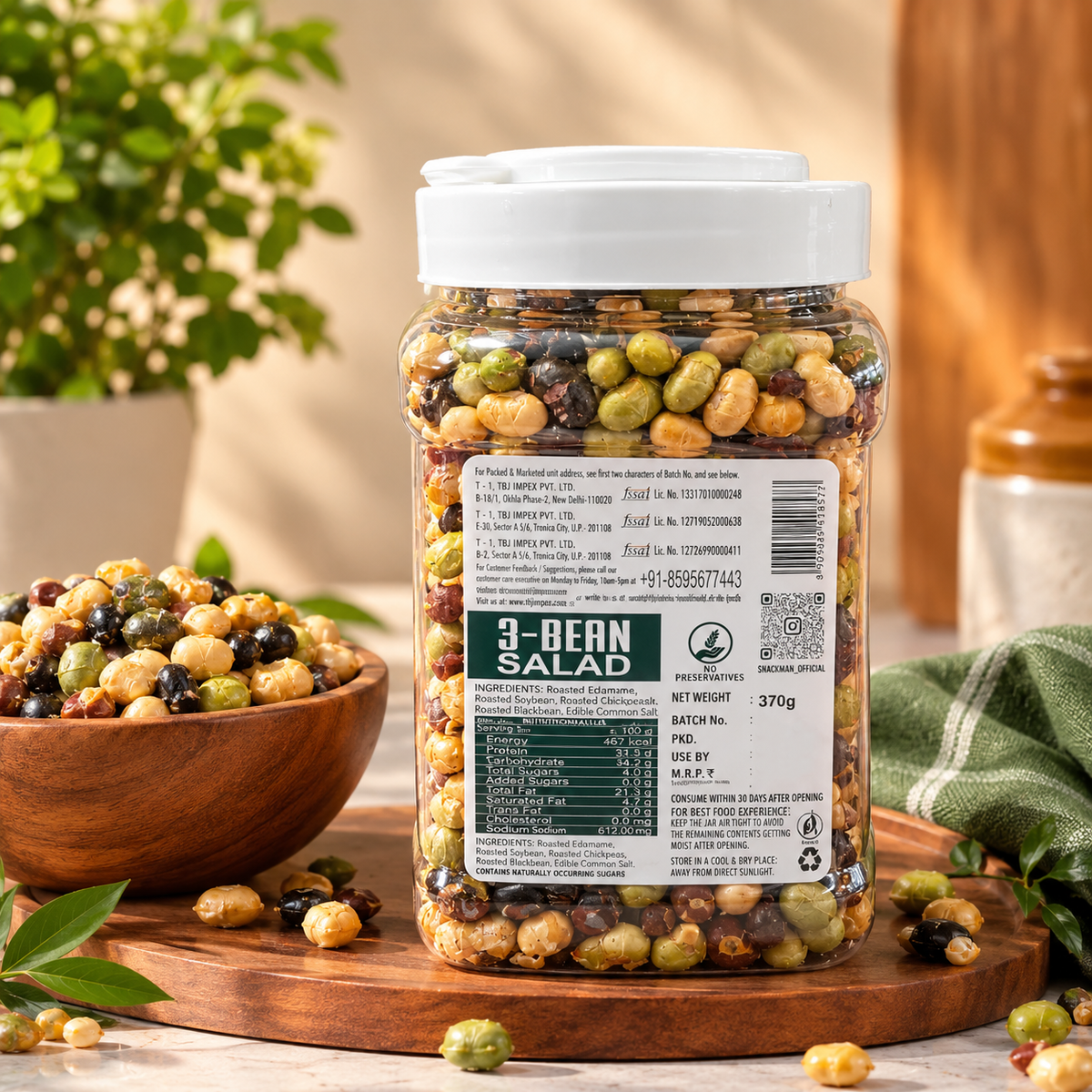 snackman 3 bean salad 370g