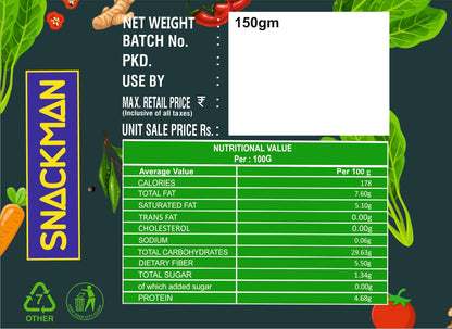 SnackMan Mix Veg Chips packaging with green and blue design