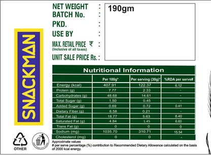 Snackman Multigrain Puffs Punjabi Masala packaging with wheat images and text.