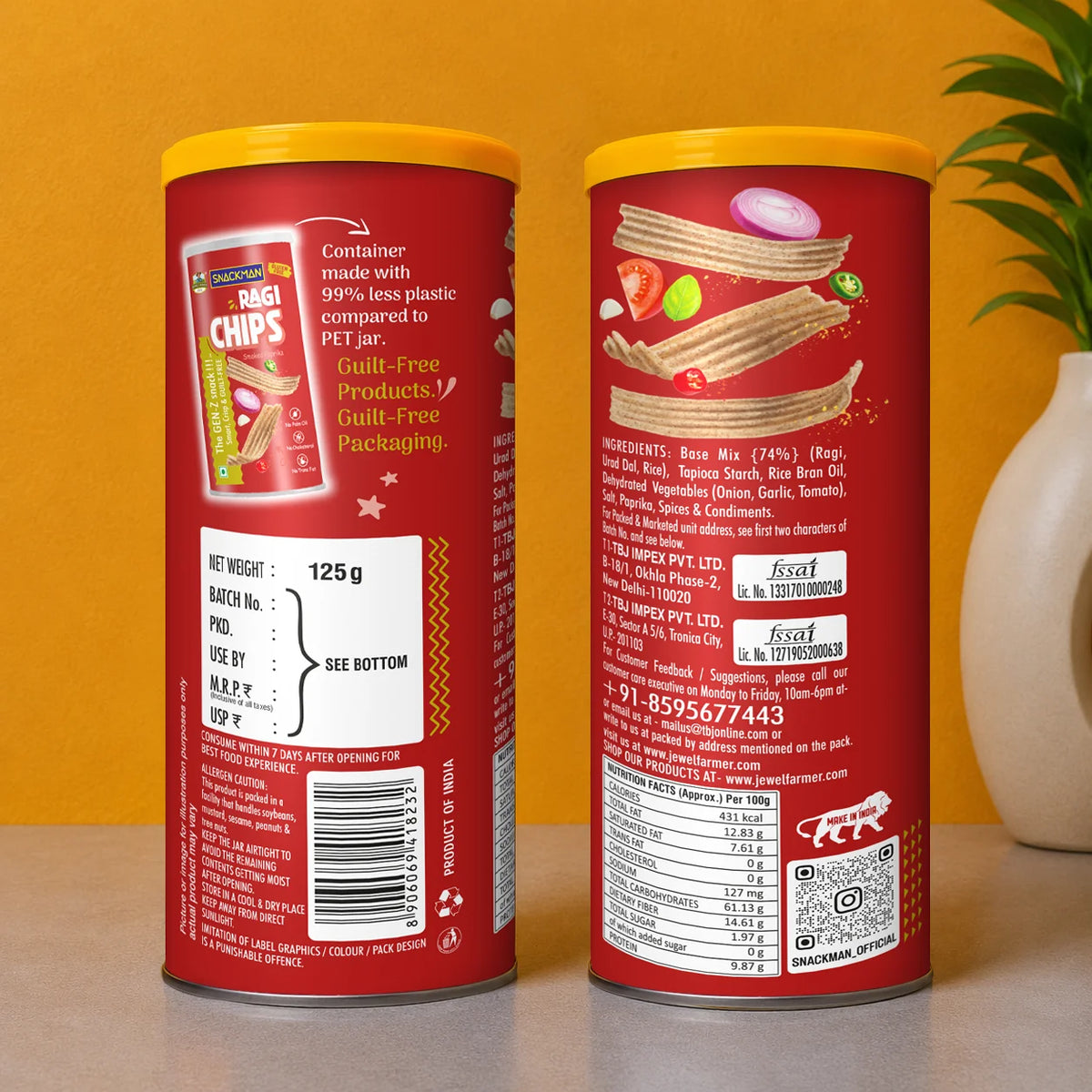 snackman ragi chips - 125g