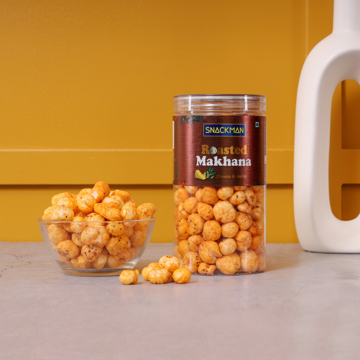 snackman roasted makhana (cheese & herbs) - 70g