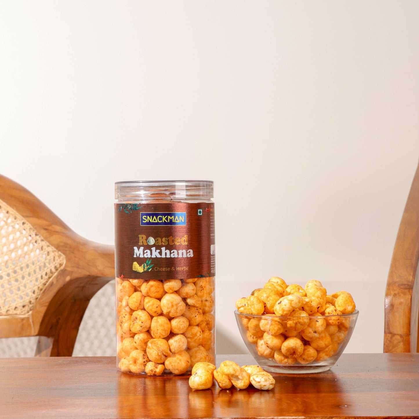 snackman roasted makhana (cheese & herbs) - 70g