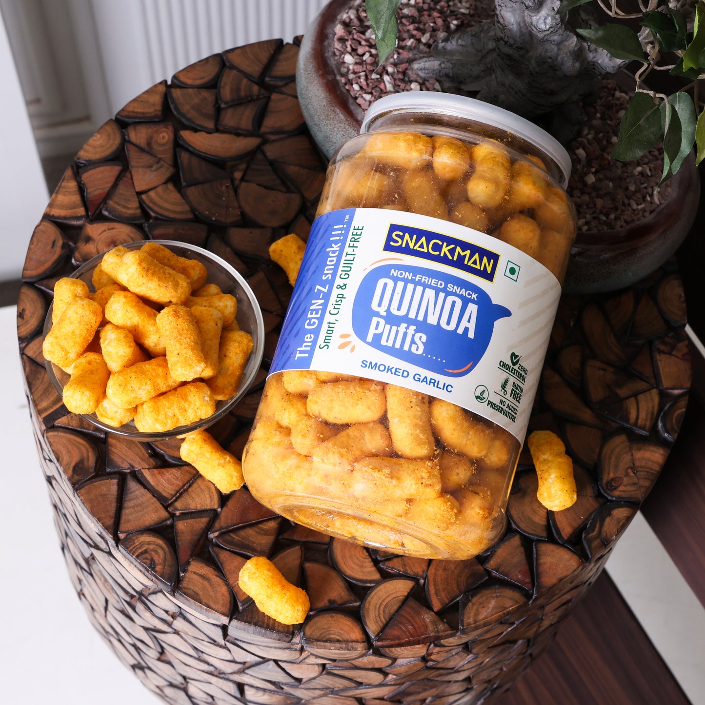 snackman quinoa puffs (smoked garlic) - 170g