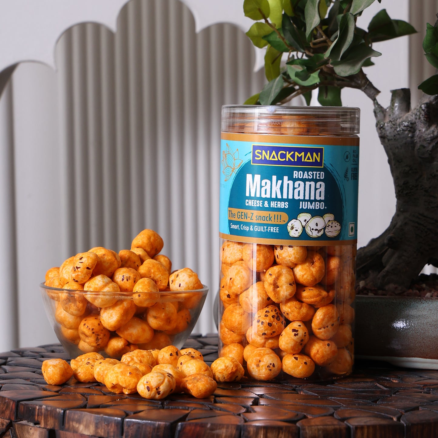 snackman roasted makhana (cheese & herbs) - 75g