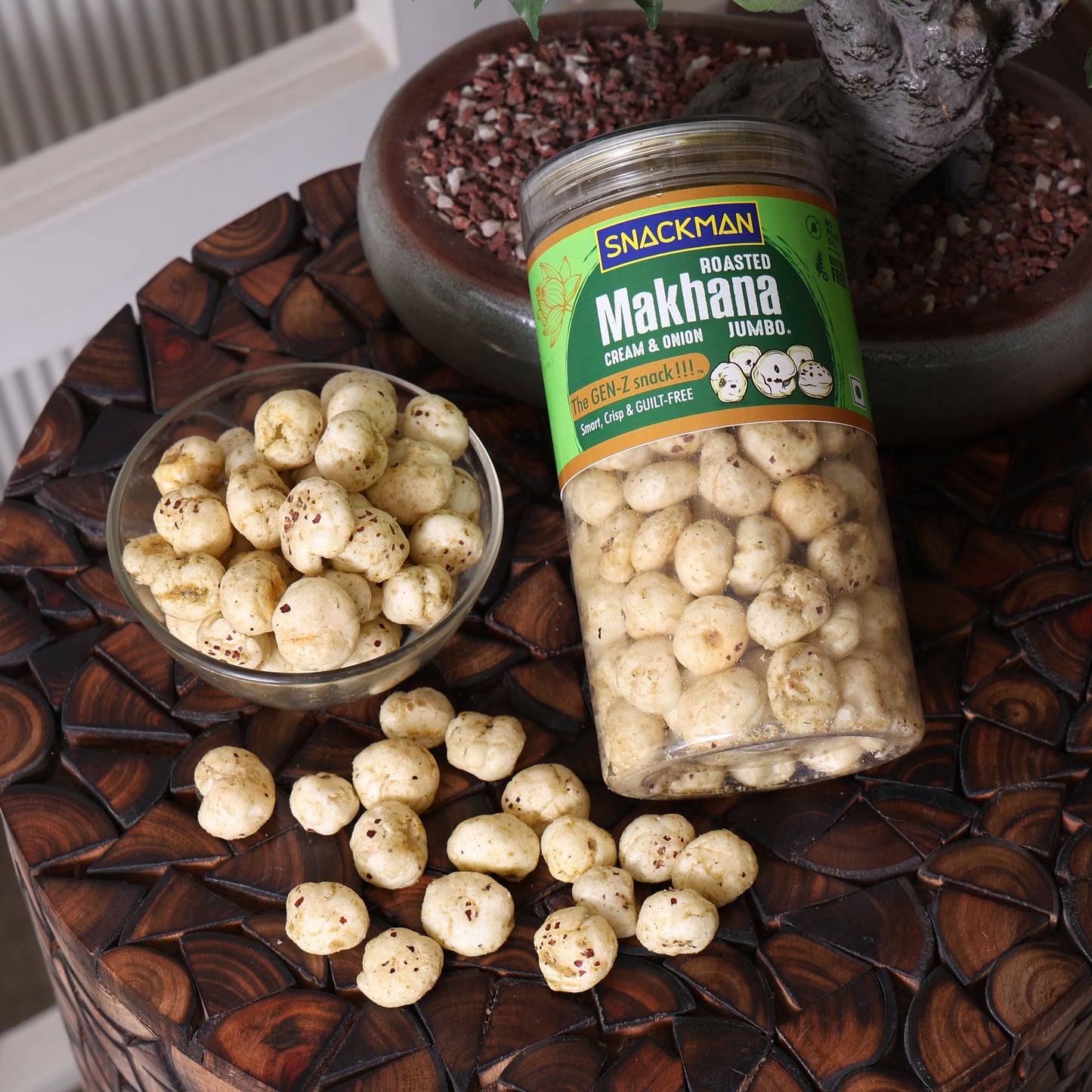 snackman roasted makhana (cream & onion) - 70g