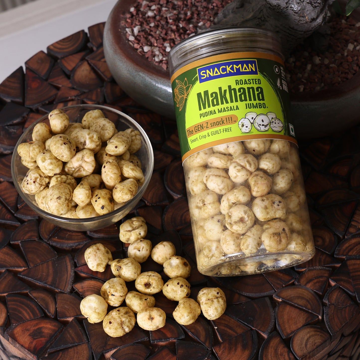 snackman roasted makhana (pudina masala) - 75g