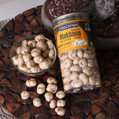 Snackman Roasted Makhana (Salt & Pepper) - 60g