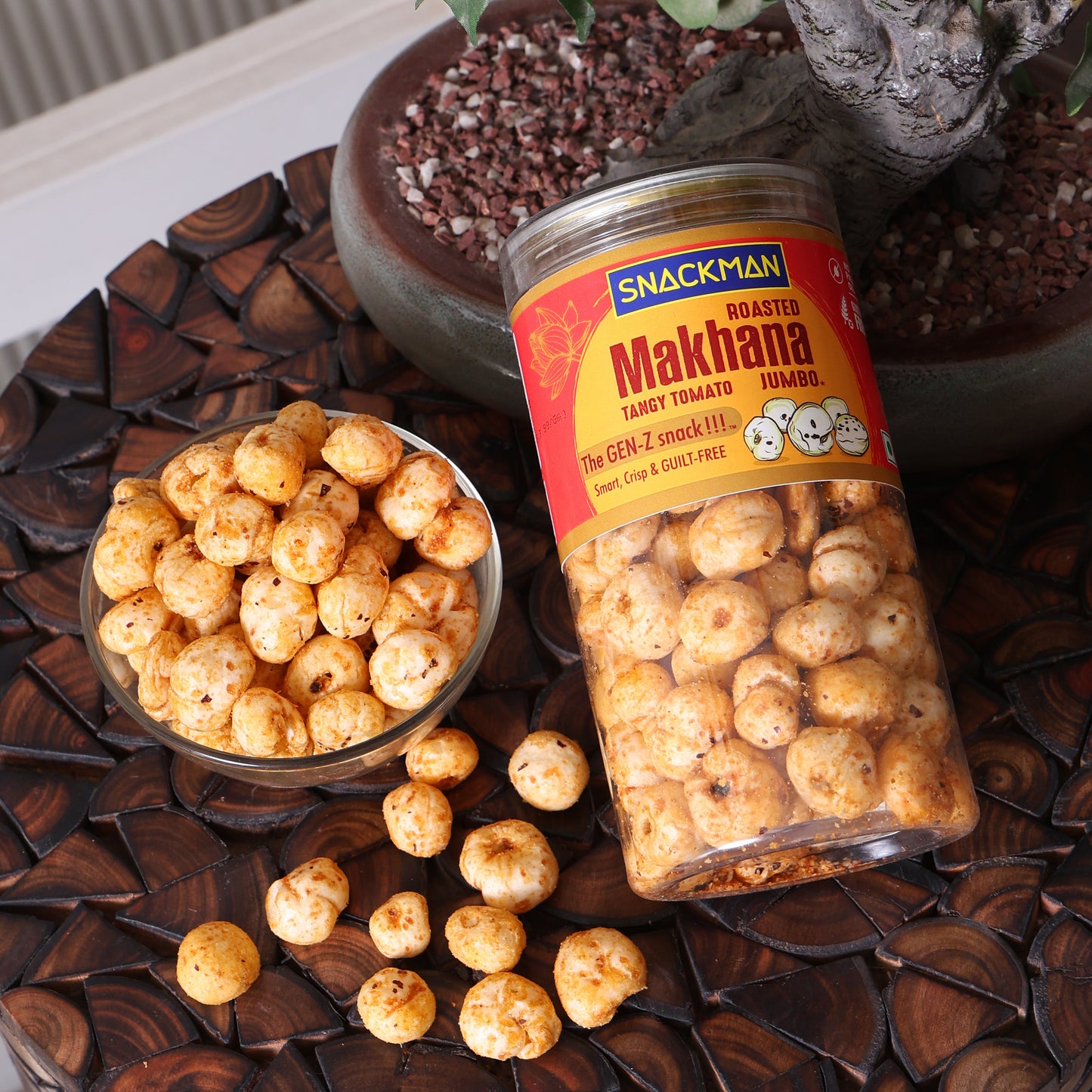 snackman roasted makhana (tangy tomato) - 75g