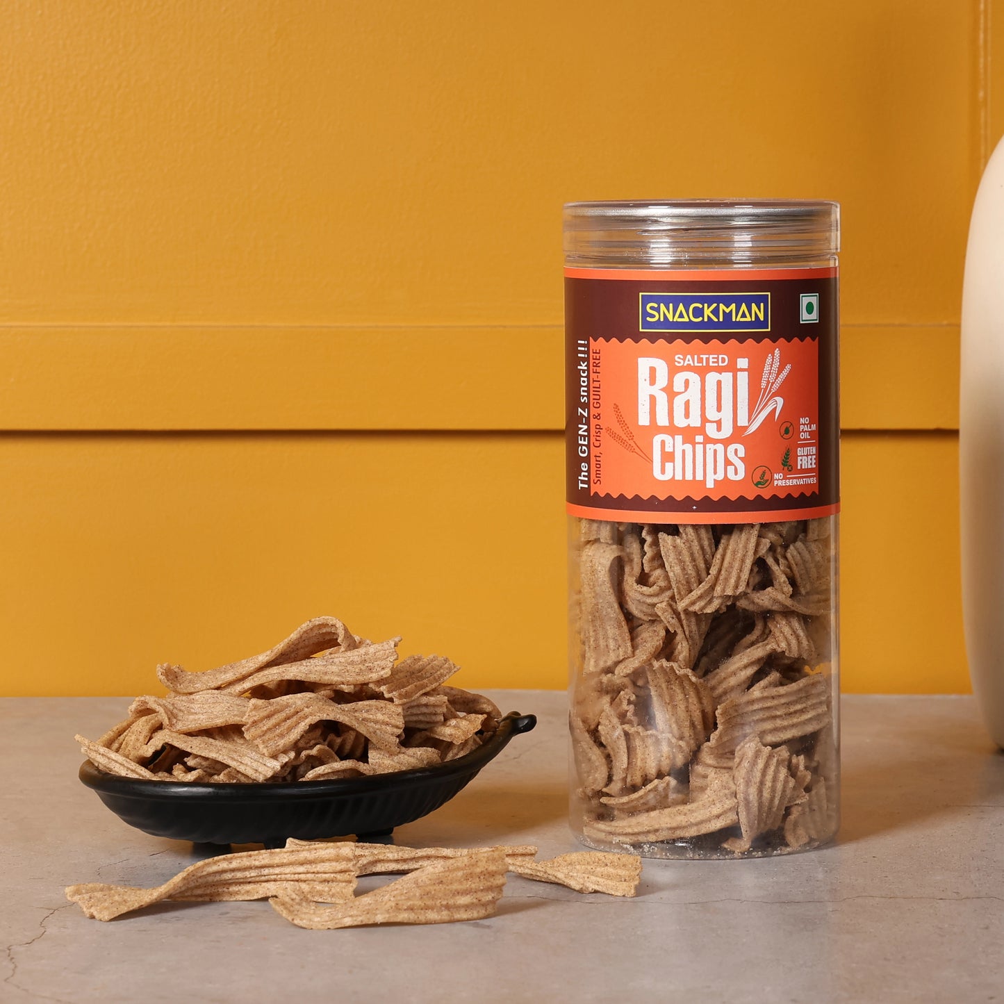 snackman salted ragi chips - 150g