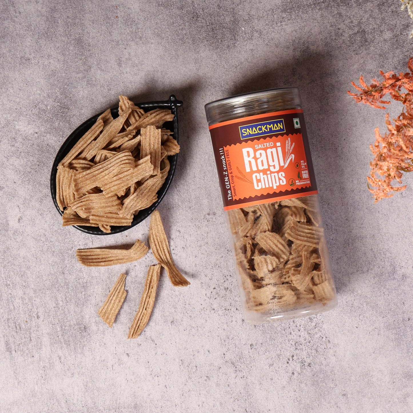 snackman salted ragi chips - 150g