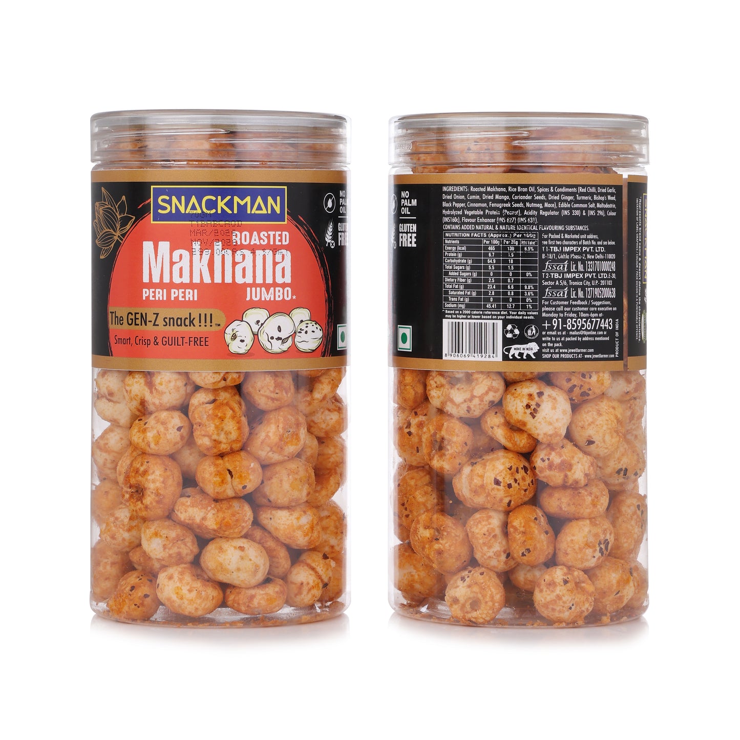 snackman roasted makhana (peri peri) - 70g