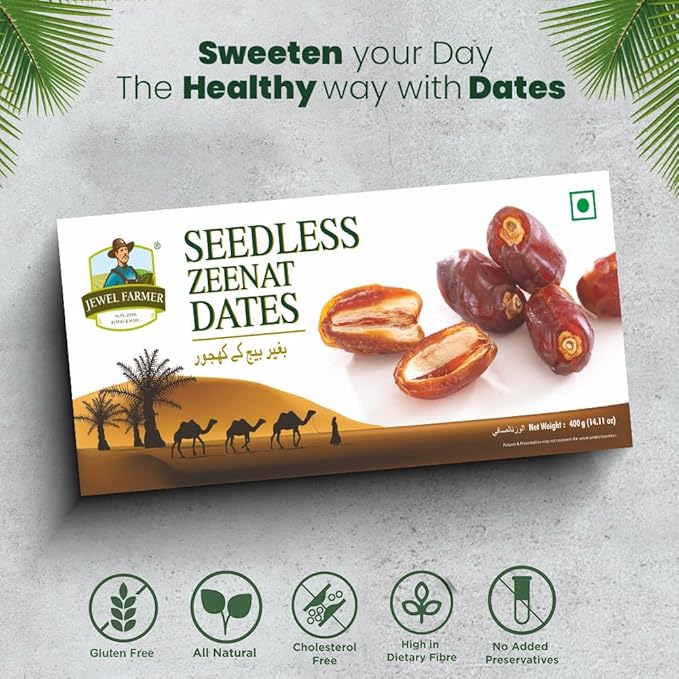 Seedless Zeenat Dates 400g | Premium Khajoor | Jewel Farmer
