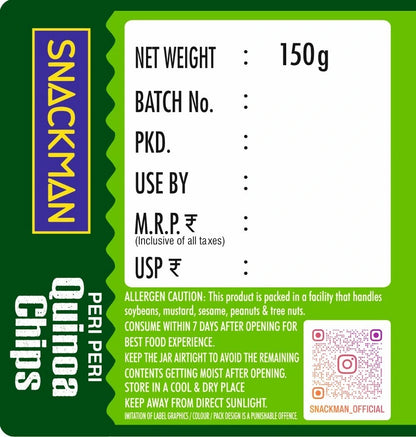 Snackman Peri-Peri Quinoa Chips - 150g