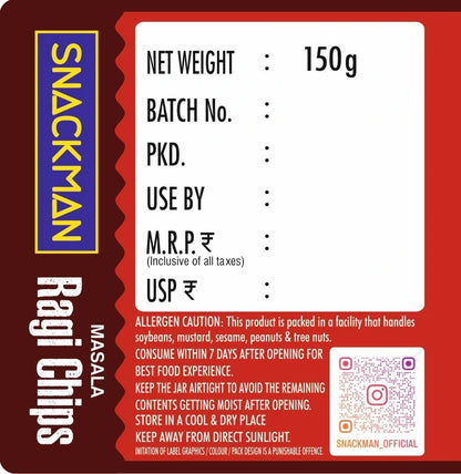 Snackman Masala Ragi Chips - 150g