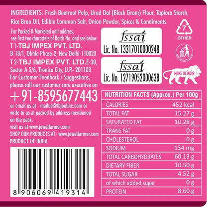 Snackman Cream & Onion Beetroot Chips - 150g