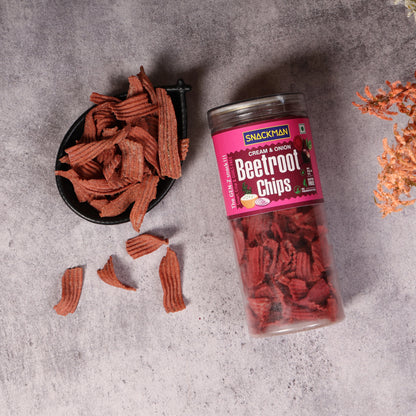 Snackman Cream & Onion Beetroot Chips - 150g
