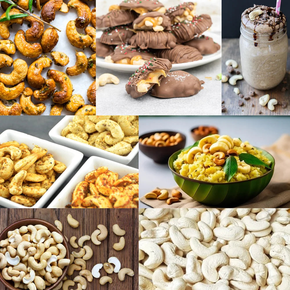Different ways to use Jewel Farmer Cashew Nuts – perfect for snacking, cooking, desserts & garnishing.