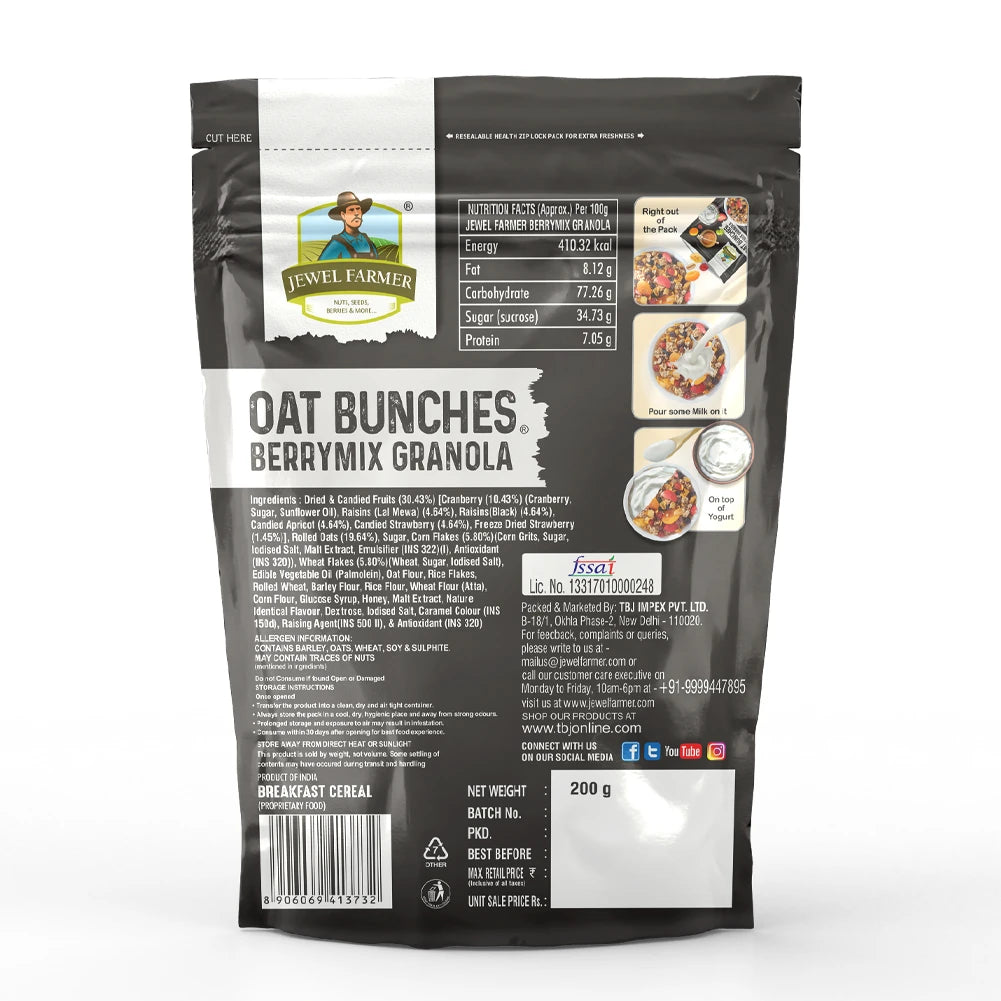 oat bunches berrymix granola - 200g
